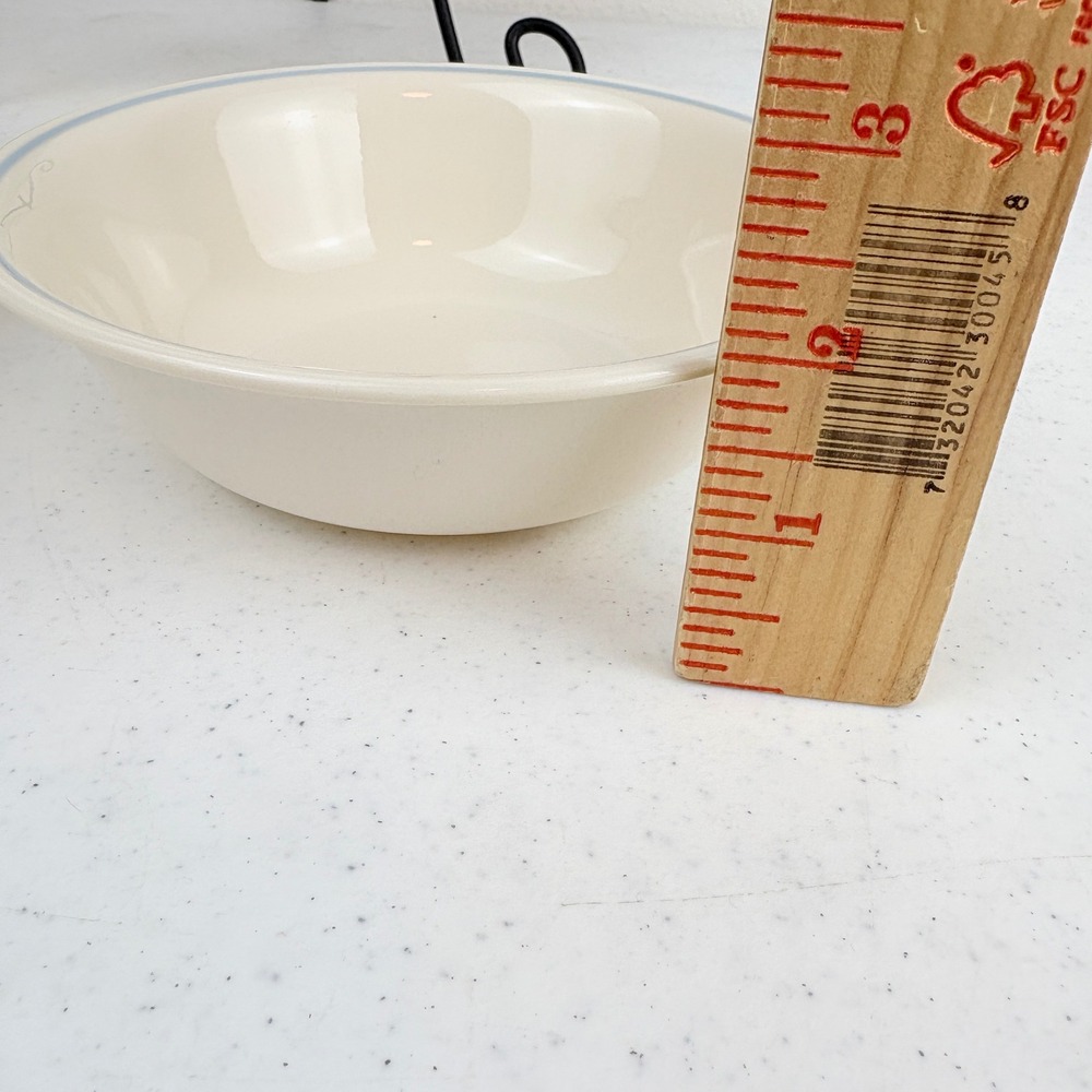 Corelle Blue Lily Cereal Soup Bowls Sandstone Blue Set of 9  USA 6.25" GUC - Picture 5 of 6